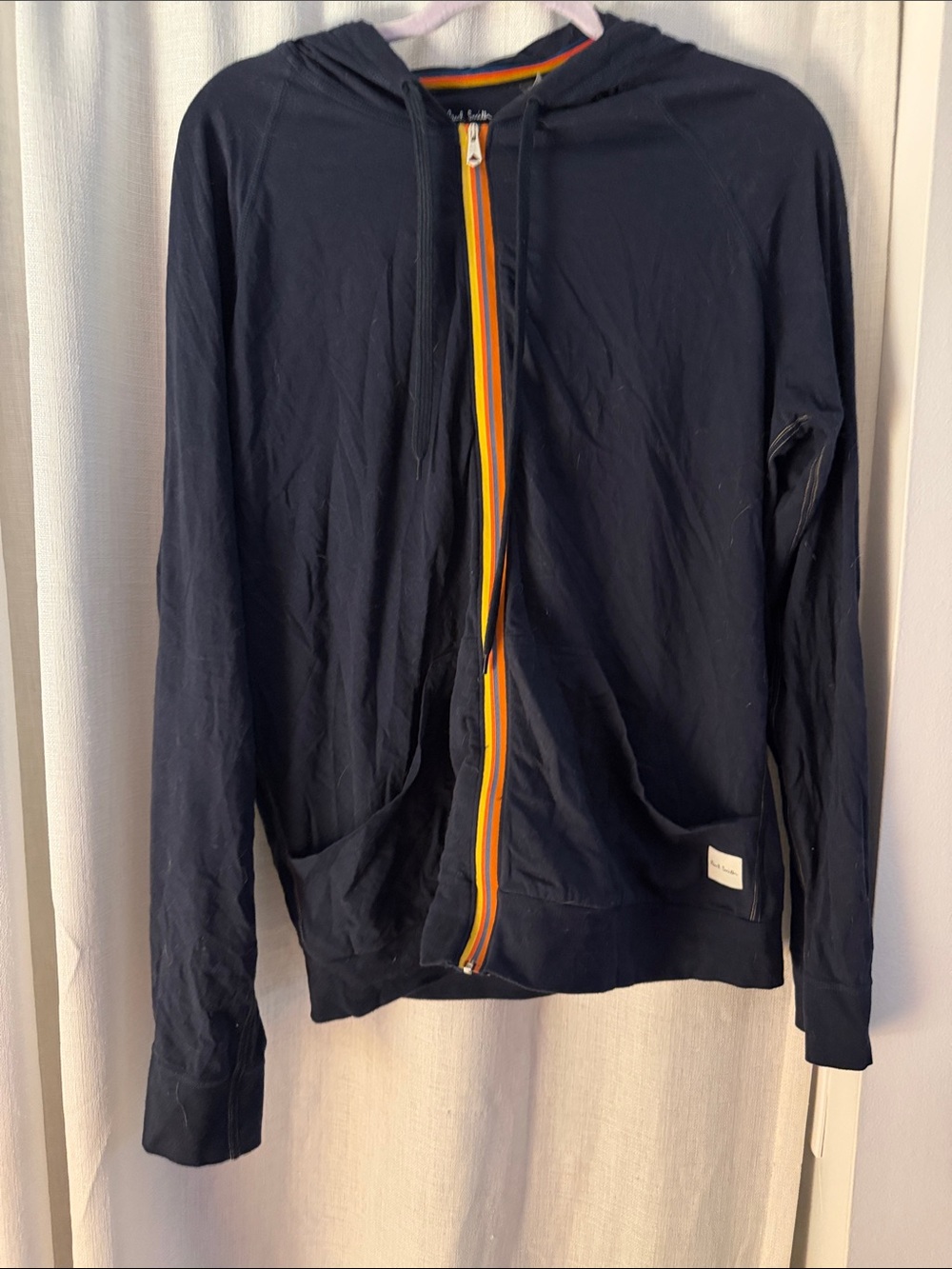 Paul Smith Navy Hoodie with Contrasting Stitch Detail